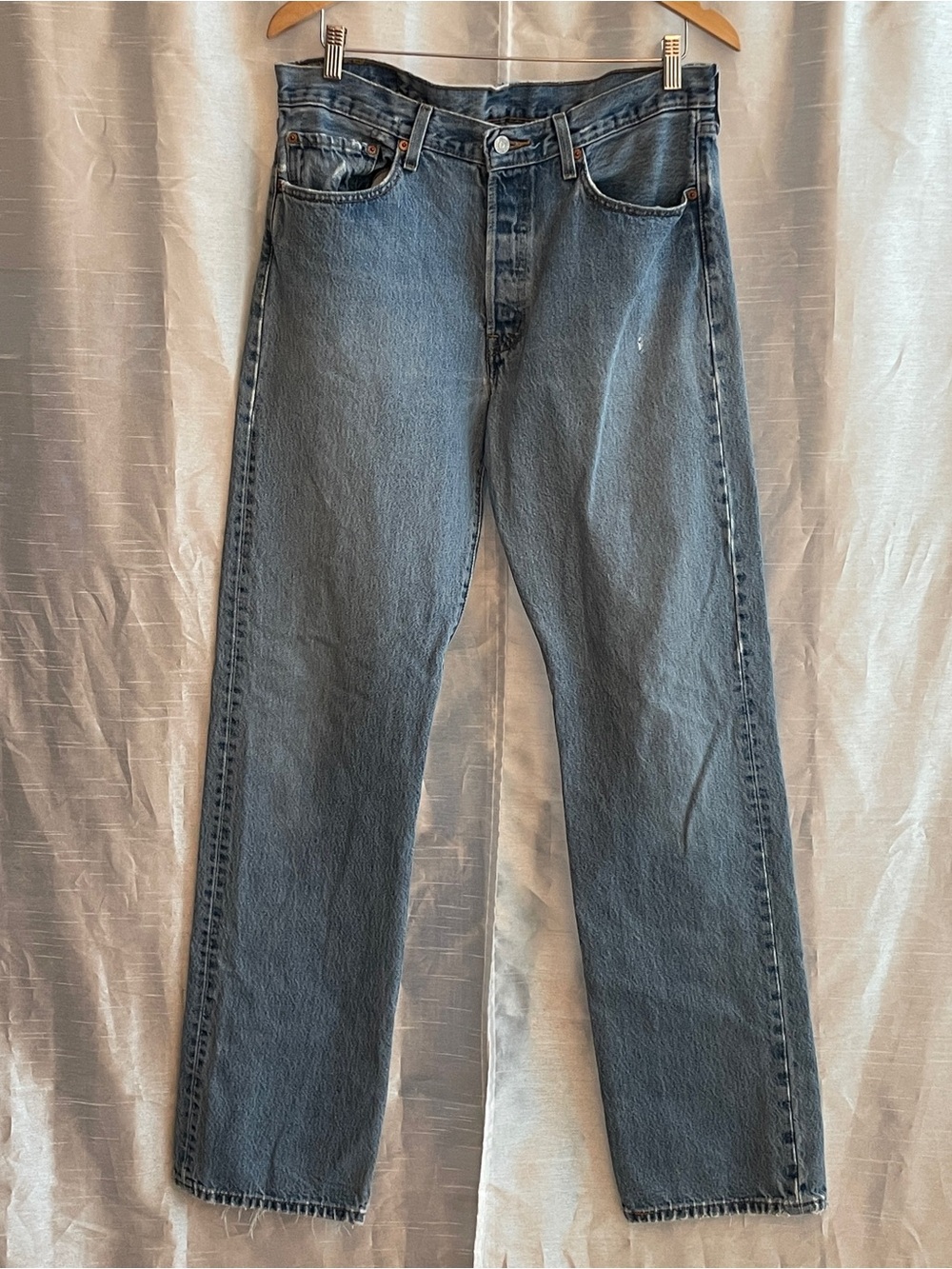 Y2K Levi's 501 Jeans Men 34x36 Light Wash Straight Button Fly Grunge Streetwear